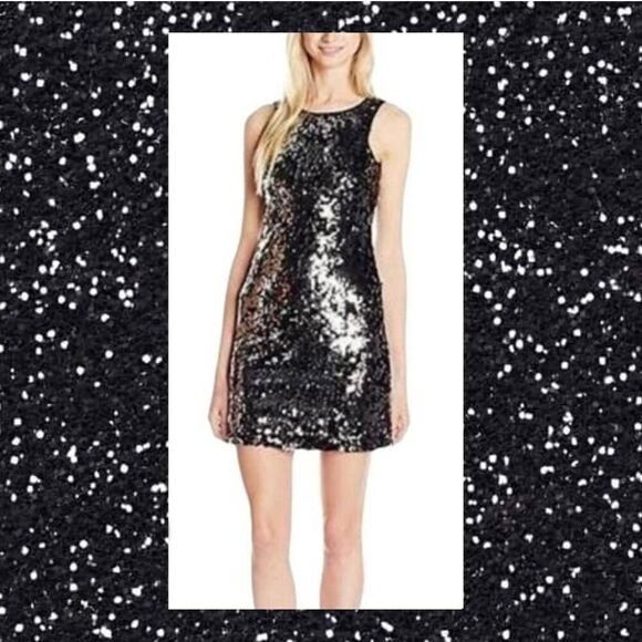 Black Sequined Bodycon Special Occasion Formal Evening Cocktail Mini Dress - Picture 1 of 9